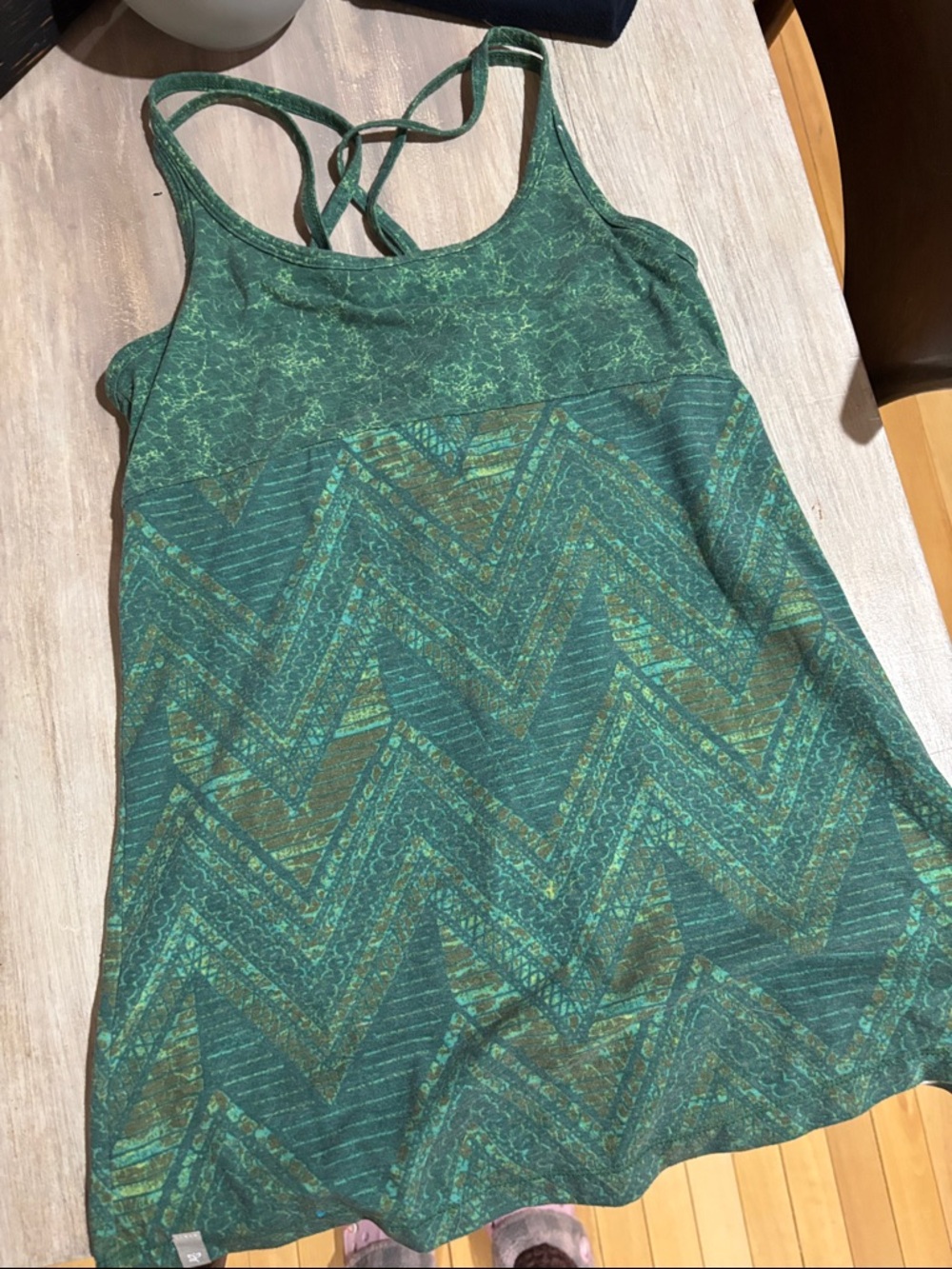 bloom Green Patterned Strappy Tank Top